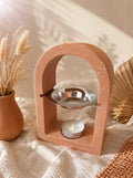 Brûle-fondants artisanal Odissa Arche Terracotta Concassé Doré en résine minérale – vue de face