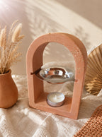 Brûle-fondants artisanal Odissa Arche Terracotta Concassé Doré en résine minérale – vue de face