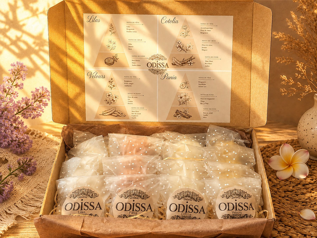 Coffret fondants parfumés Odissa N°3 Éclosion Florale – détail des fondants